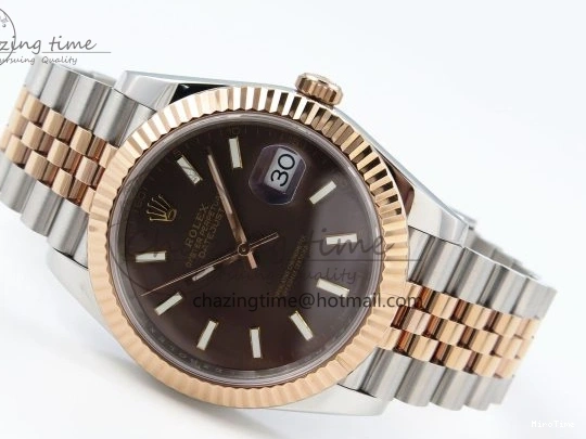 MiroTime 0226 Original DateJust 41 126331 904L SS RG VSF 1:1 Best Edition Brown Dial on Jubilee Bracelet VS 1711